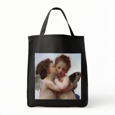 Angel Kiss Grocery Tote Bag by Artworks