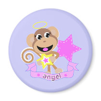 angel monkey refrigerator magnet