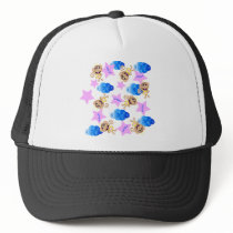 angel monkey print. trucker hat