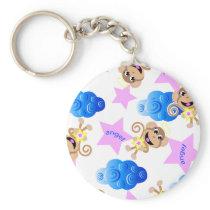 angel monkey print. key chain