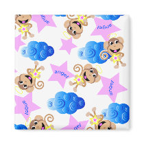 angel monkey print. magnet
