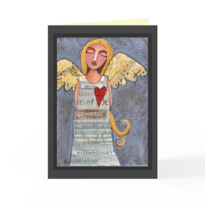ANGEL of COURAGE - angelic greeting card by folkartblonde