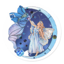 Angel Of The Skies Round Stickers