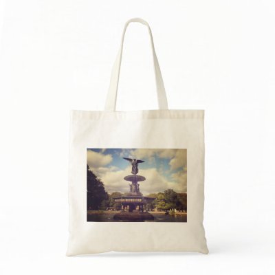 Angel of the Waters, Central Park, New York City Tote Bag by NYThroughTheLens
