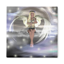 Angel on a Cloud Fridge Magnets
