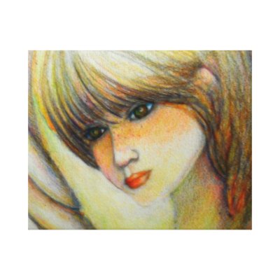 "Angel on canvas" Stretched Canvas Print by Artbyjpennington