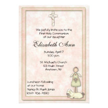 Angel Peach Communion Invitation