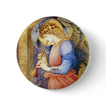 Angel Playing a Flageolet Burne-Jones Button Pin