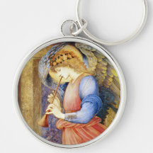 Angel Playing a Flageolet Burne-Jones Keychain