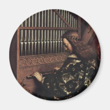 Angel Playing By Hubert Van Eyck (Best Quality) Magnet