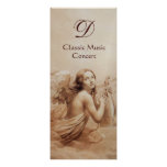 ANGEL PLAYING LYRA OVER THE CLOUDS, Monogram Custom Invitation