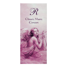 ANGEL PLAYING LYRA OVER THE CLOUDS,Monogram Custom Invite