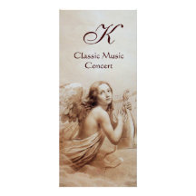 ANGEL PLAYING LYRA OVER THE CLOUDS,Monogram Personalised Invitations