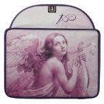 ANGEL PLAYING LYRA OVER THE CLOUDS pink Sleeves For MacBooks