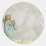 ANGEL PRAYING ROUND STICKERS