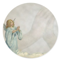 ANGEL PRAYING ROUND STICKERS