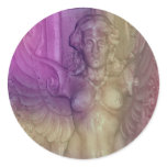 Angel purple pink round stickers