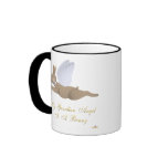 Angel Rabbit Brown Blue Roses Guardian Angel Bunny Mugs