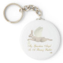 Angel Rabbit Tan Yellow Roses Guardian Angel Bunny keychains