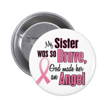 Angel SISTER Breast Cancer T-Shirts & Apparel Button