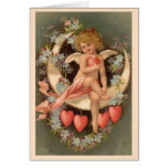 Angel Sitting on Valentine Moon - Card