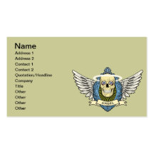 Angel Skull Skeleton with Halo with Bird Wings art Business Card