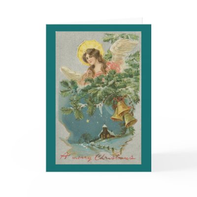 Angel Snow Scene Christmas Card by merleon