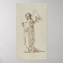 Angel Standing by Rembrandt van Rijn Print