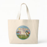 Angel Star - White Arabian Horse (round) Tote Bags