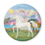 Angel Star - White Arabian Horse (round)