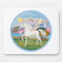 Angel Star - White Arabian Horse (round)