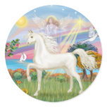 Angel Star - White Arabian Horse (round)