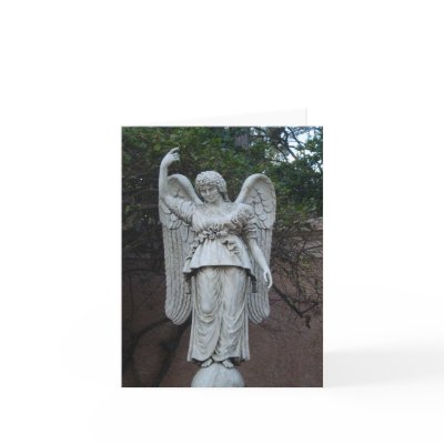 ANGEL STATUE NOTECARD by bonnievoyage