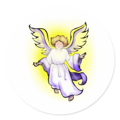 Angel Round Sticker by FunGraphix