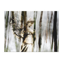 Angel Walks Through Winter Wrapped Canvas