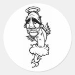 angel wing crop round stickers