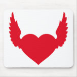 angel wing heart mouse pads