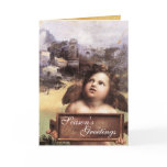 ANGEL ,Winged Cherub ,Blue Sapphire,Parchment