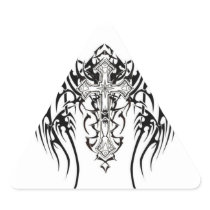 Angel Wings Cross Pattern Triangle Stickers