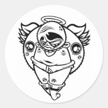 ANGEL WINGS ROUND STICKER