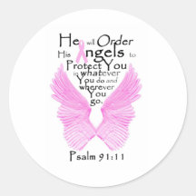 Angel Wings Round Stickers
