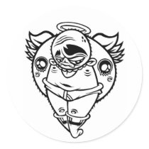 ANGEL WINGS ROUND STICKER