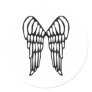 Angel wings round sticker