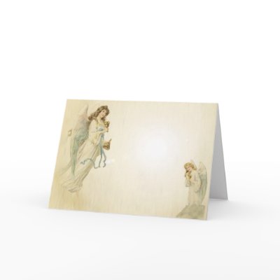 Angel with Bell Greeting Card by theguardian