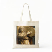 angel with drum tote bag