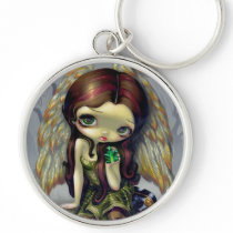 "Angel with Emeralds" Keychain
