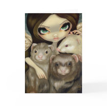 "Angel with Ferrets" Greeting Card