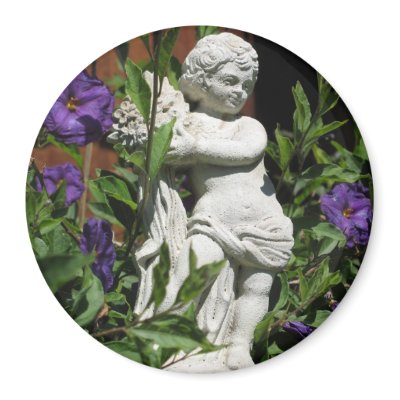 Angel with flowers refrigerator magnets by ggbythebay