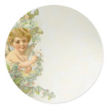 Angel with Flowers Round Sticker