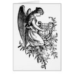 Angel With Harp And Flora Cards